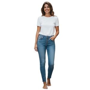 MADEWELL‎ Jean Women High-Rise Skinny Button Fly Blue 5-Pocket Size 27 NWT